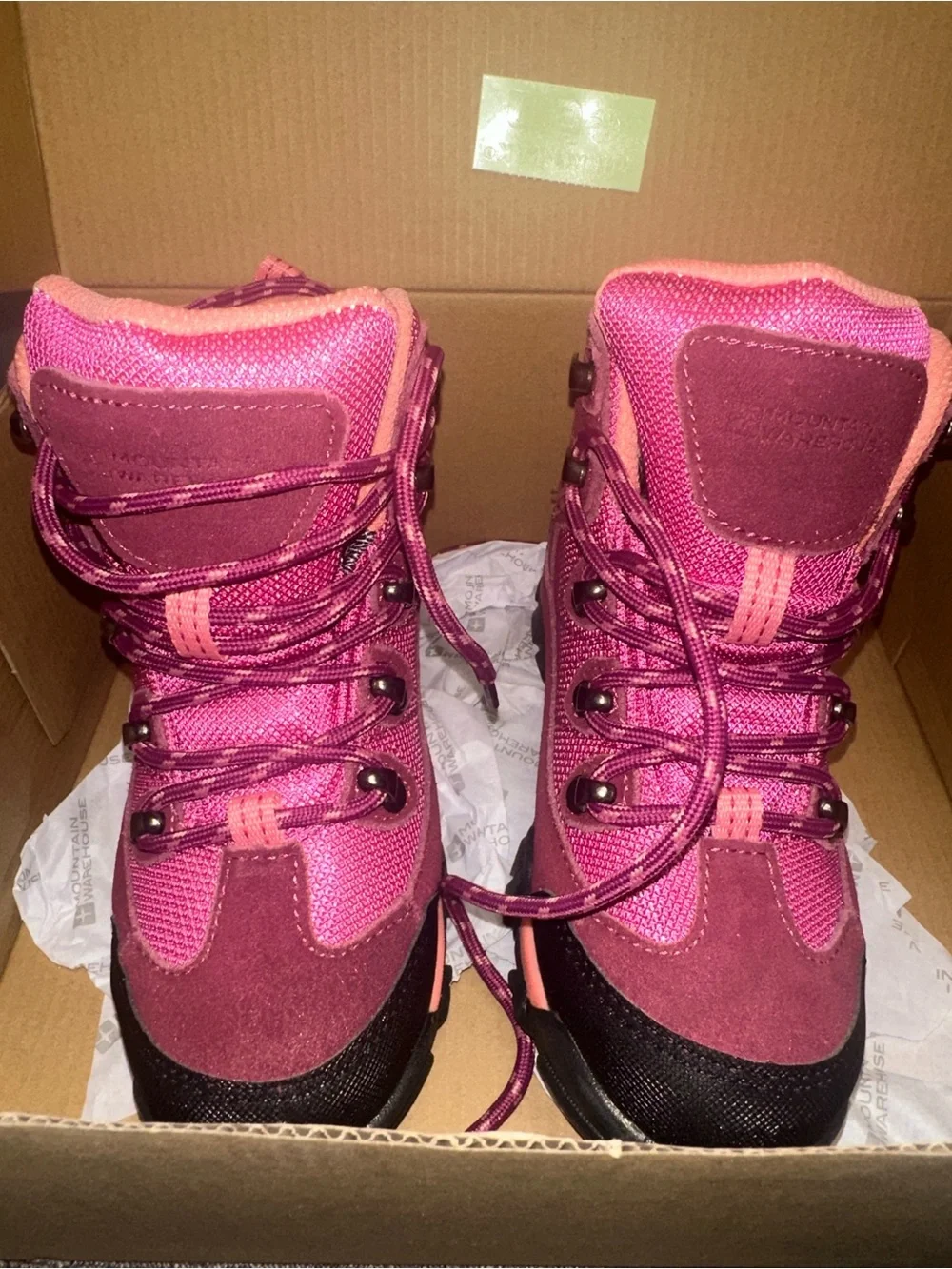 Kids Pink Outdoor Hiking Ankle Boots